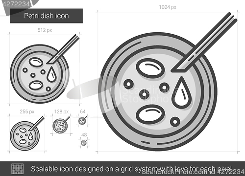 Image of Petri dish line icon.