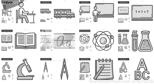 Image of Education line icon set.