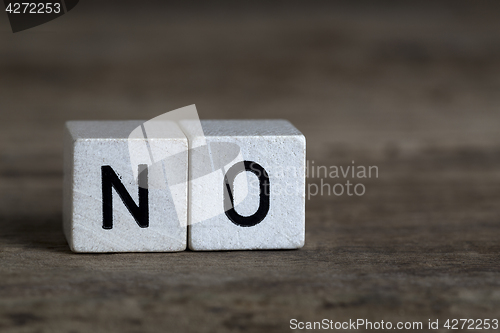 Image of No, written in cubes