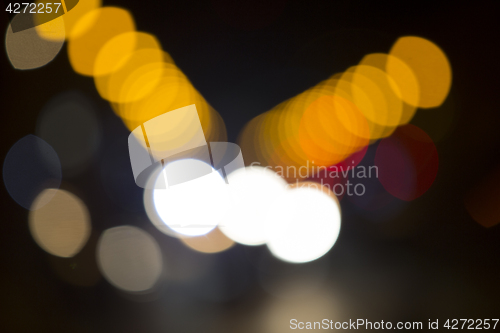 Image of Colorful bokeh on black background