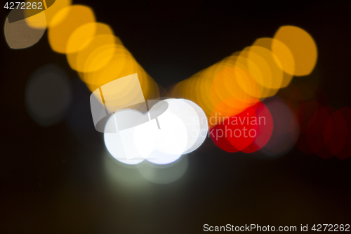 Image of Colorful bokeh on black background