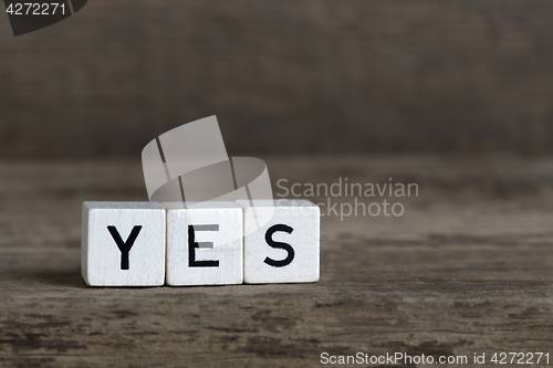 Image of Yes, written in cubes