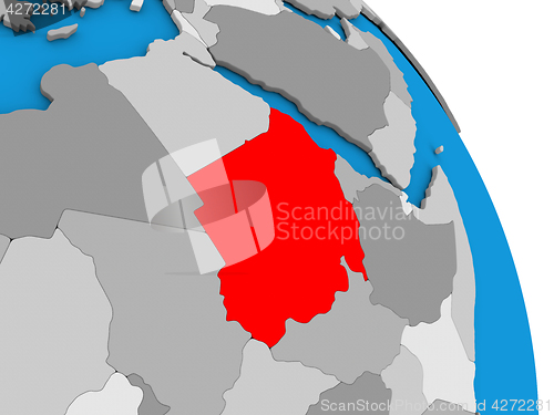 Image of Sudan on globe