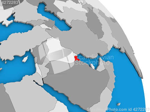 Image of Kuwait on globe