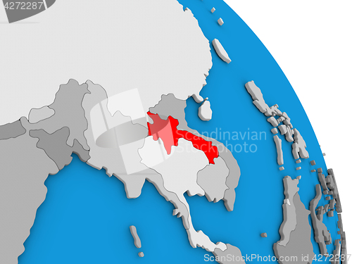 Image of Laos on globe