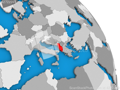 Image of Albania on globe