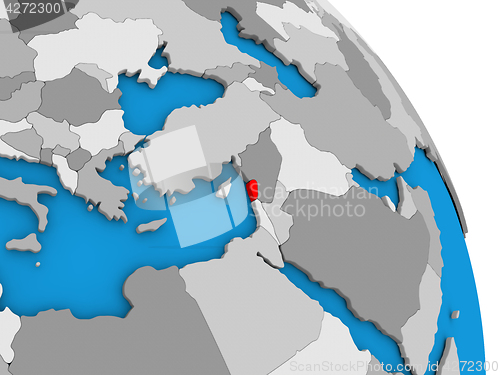 Image of Lebanon on globe