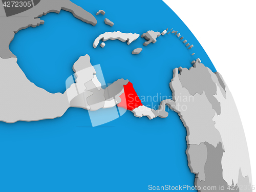 Image of Nicaragua on globe