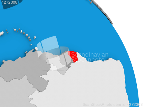 Image of French Guiana on globe