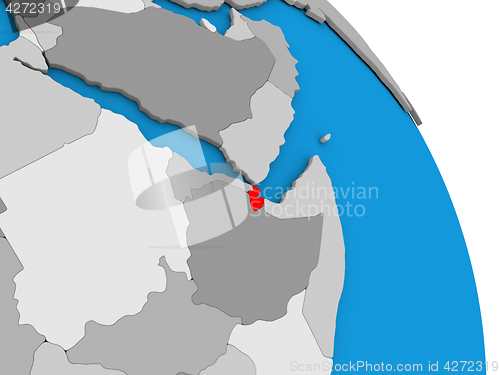 Image of Djibouti on globe