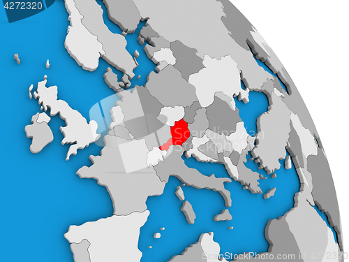 Image of Austria on globe