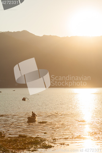 Image of Fisherman on Fewa Lake, Pokhara, Nepal