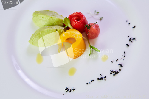 Image of Steamed mixed vegetables. Close up. Shallow dof.