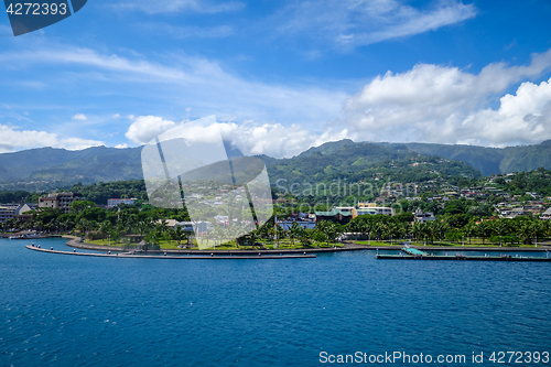 Image of Papeete city view from the sea, Tahiti