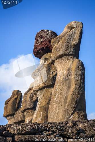 Image of Moais statues, ahu Tongariki, easter island