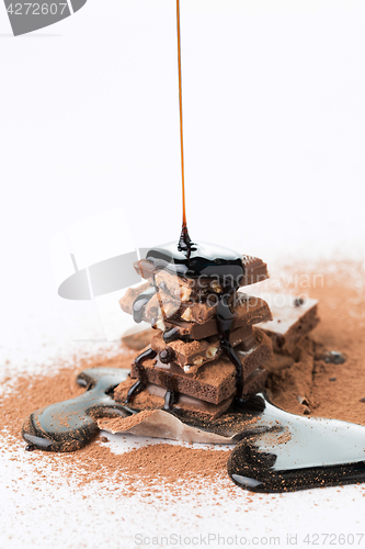 Image of Chocolate with cocoa powder, syrup