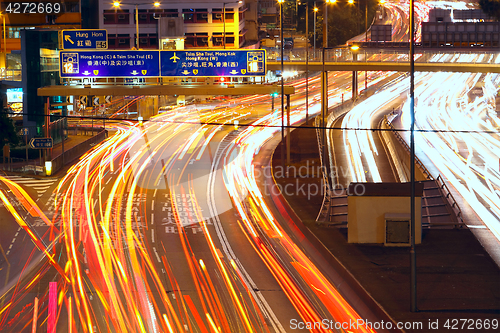 Image of Traffic night in urban city