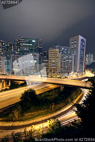 Image of business area of hongkong at night