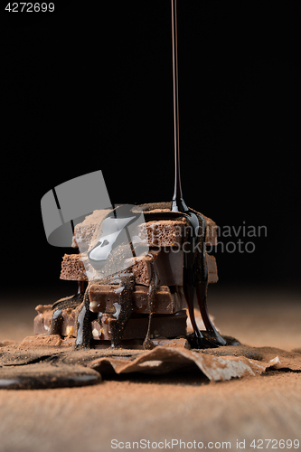 Image of Pieces of chocolate with topping