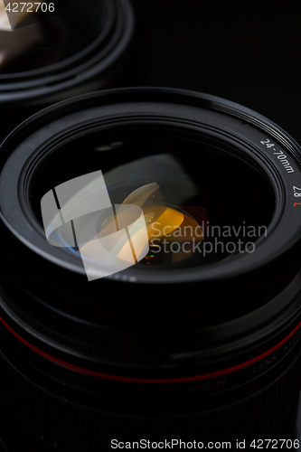 Image of Photo of two camera lenses