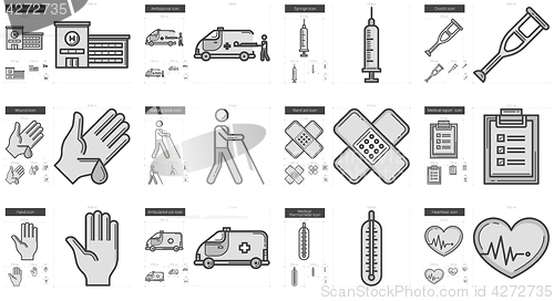 Image of Medicine line icon set.