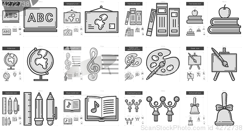 Image of Education line icon set.