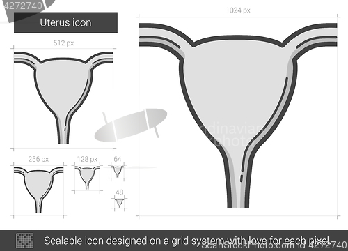 Image of Uterus line icon.