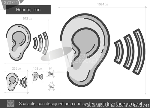 Image of Hearing line icon.