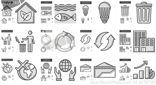 Image of Ecology line icon set.