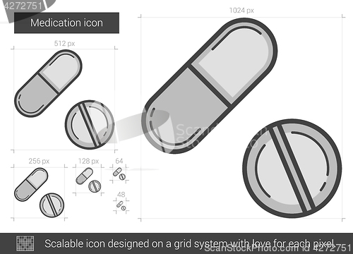 Image of Medication line icon.