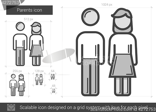 Image of Parents line icon.