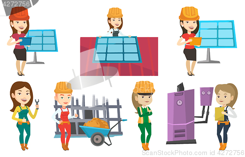 Image of Vector set of constructors and builders characters