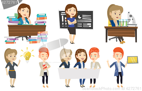 Image of Vector set of student and teachers characters.