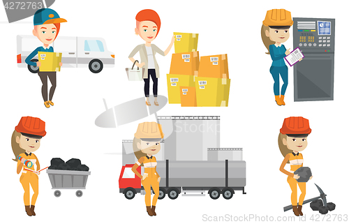 Image of Vector set of industrial workers.