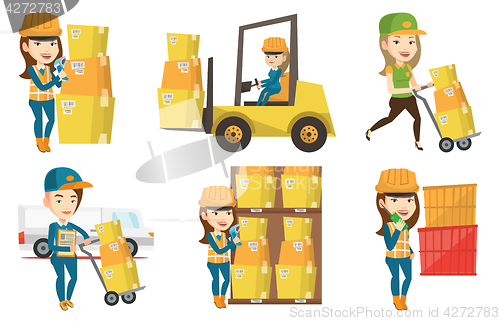 Image of Vector set of industrial workers.