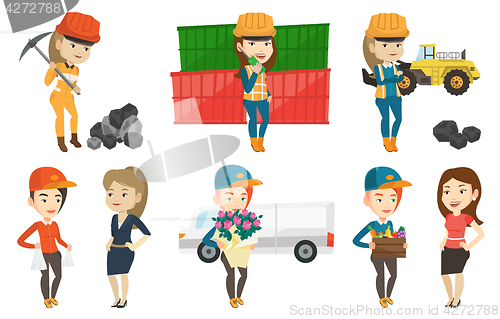 Image of Vector set of industrial workers.