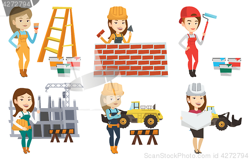 Image of Vector set of constructors and builders characters