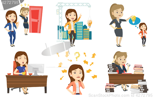 Image of Vector set of business characters.