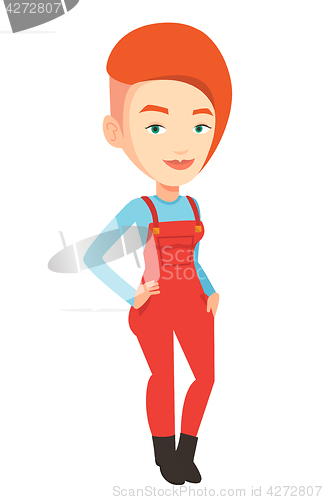 Image of Proud caucasian farmer vector illustration.