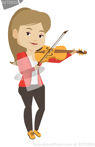 Image of Woman playing violin vector illustration.