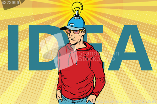 Image of idea man, casual clothes