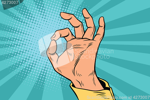 Image of OK gesture signal man hand okay