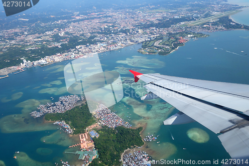 Image of Aerial view of Kota Kinabalu and Gaya Island, Sabah