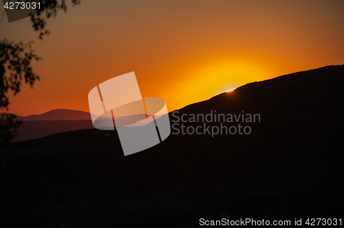 Image of Beauty sunset in the mountains