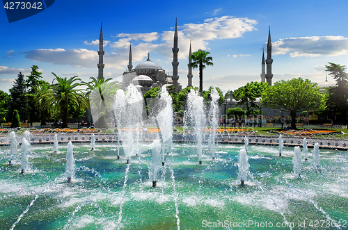 Image of Blue Mosque and fountain