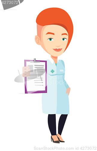 Image of Doctor with clipboard vector illustration.