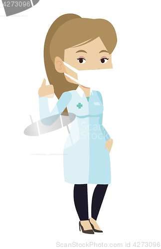 Image of Doctor giving thumbs up vector illustration.