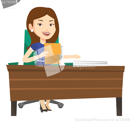 Image of Office worker working with documents.