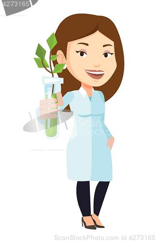 Image of Scientist with test tube vector illustration.