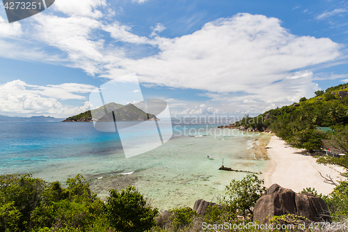 Image of island beach in indian ocean on seychelles